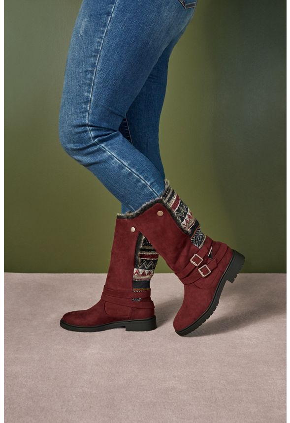 Justfab shop burgundy boots