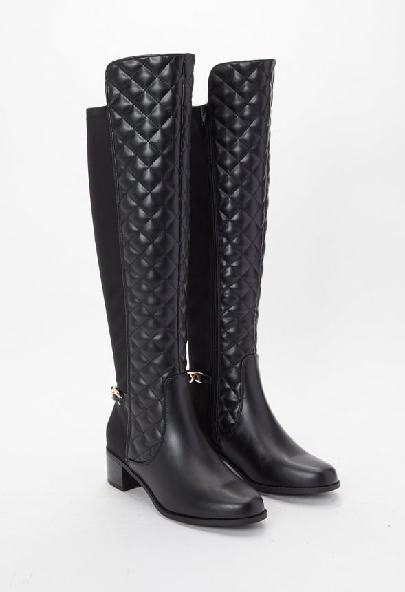 Pollini leather quilted boots - Black, Compare