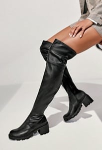 Jordane Lug Sole Over-The-Knee Boot in Black - Get great deals at