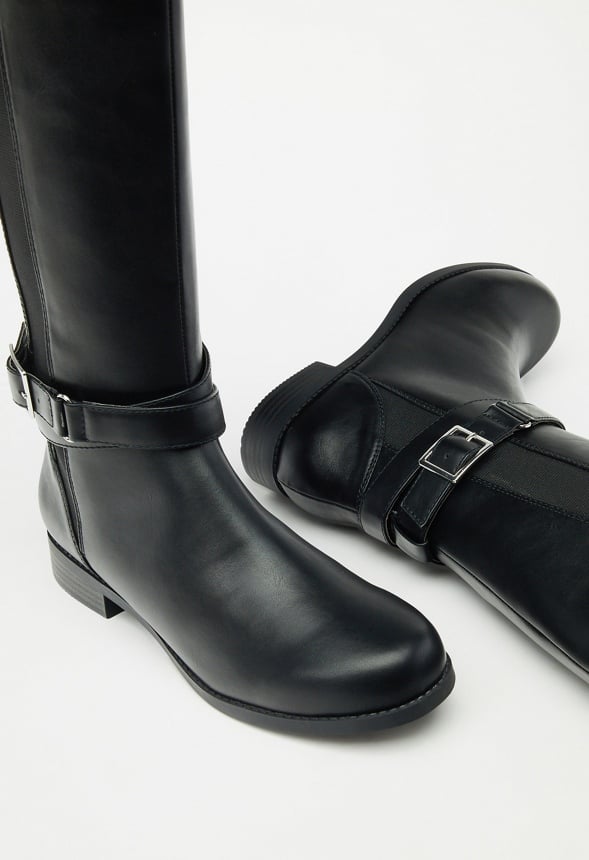 Valerie Flat Boot in Black Get great deals at JustFab