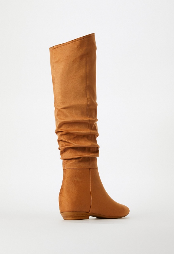 tan suede flat boots