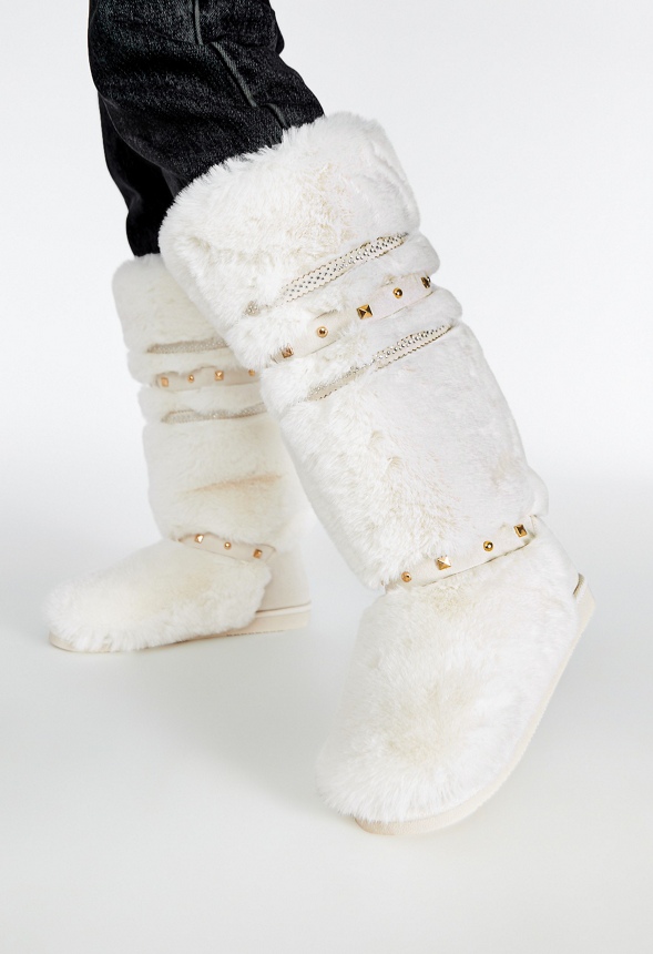 Justfab fuzzy outlet winter boots