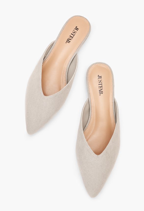 Bryleigh Mule Flat in Grey Get great deals at JustFab