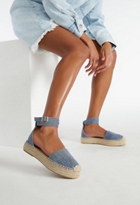 Calina Espadrille Flat Shoes in Black - Get great deals at JustFab