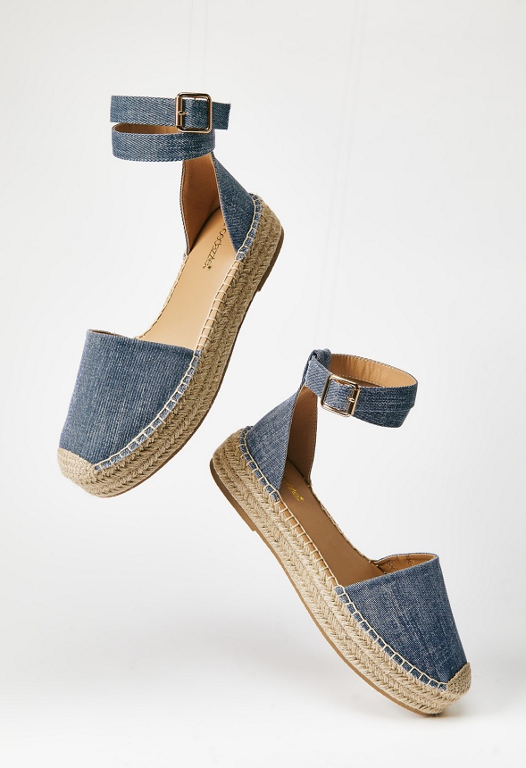 Calina Espadrille Flat Shoes in Black - Get great deals at JustFab