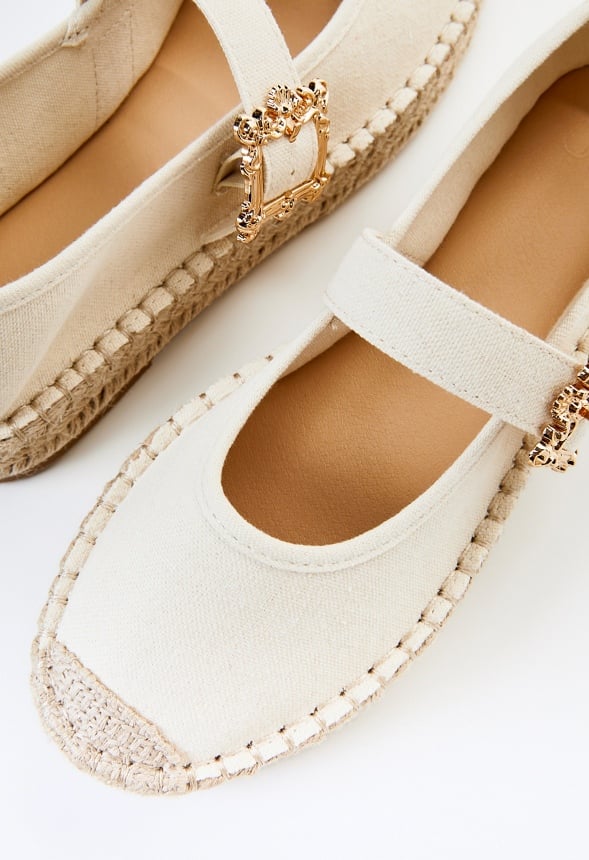 Adelina Espadrille Platform Flat in Natural Get great deals at JustFab