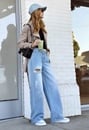 Peyton Crossover Mid Rise Wide Leg Jeans
