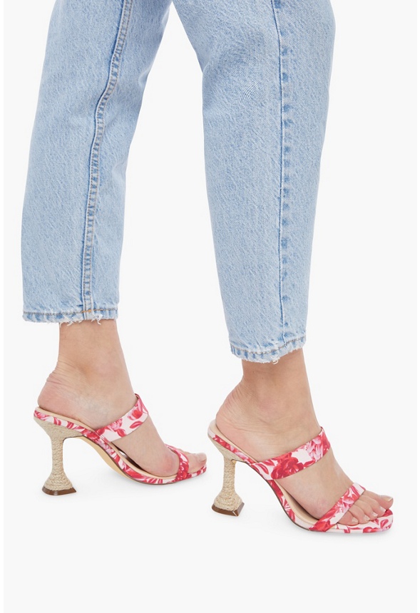 Forget Me Not Mule Sandal in Hot Coral Floral Get great deals at