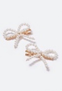 Cassidy Pearl Bow Hair Slides