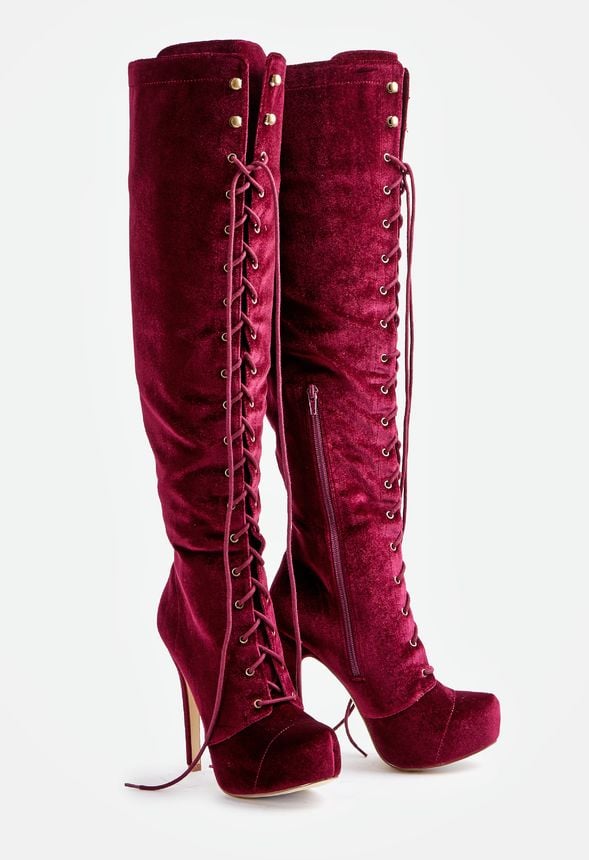 Justfab discount burgundy boots