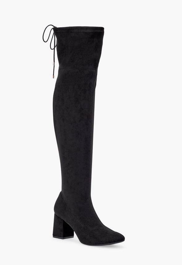 Justfab black on sale knee high boots