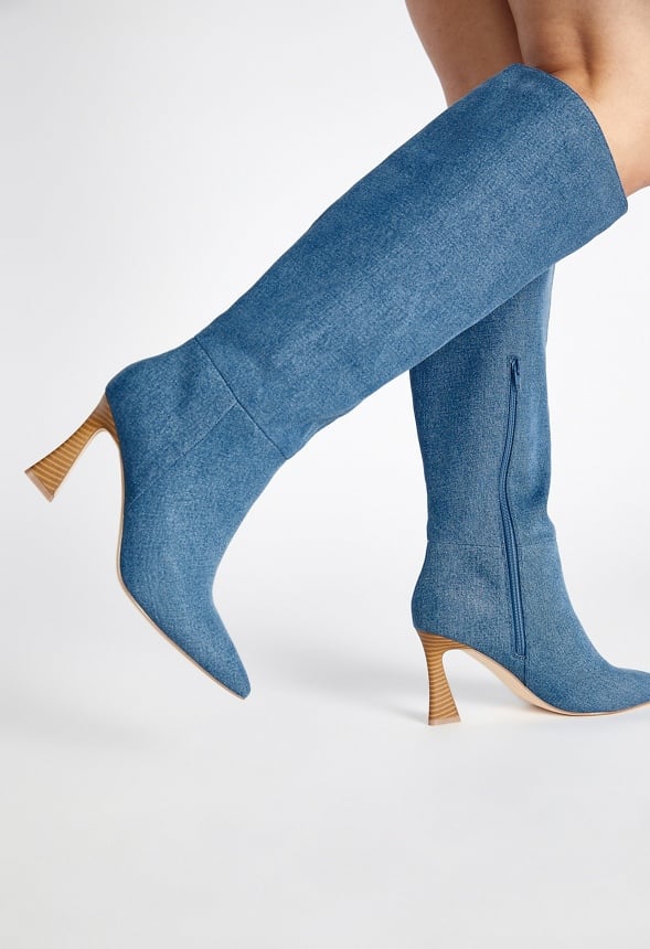 Alice Stiletto Boot Womens Size 7 Denim by Justfab