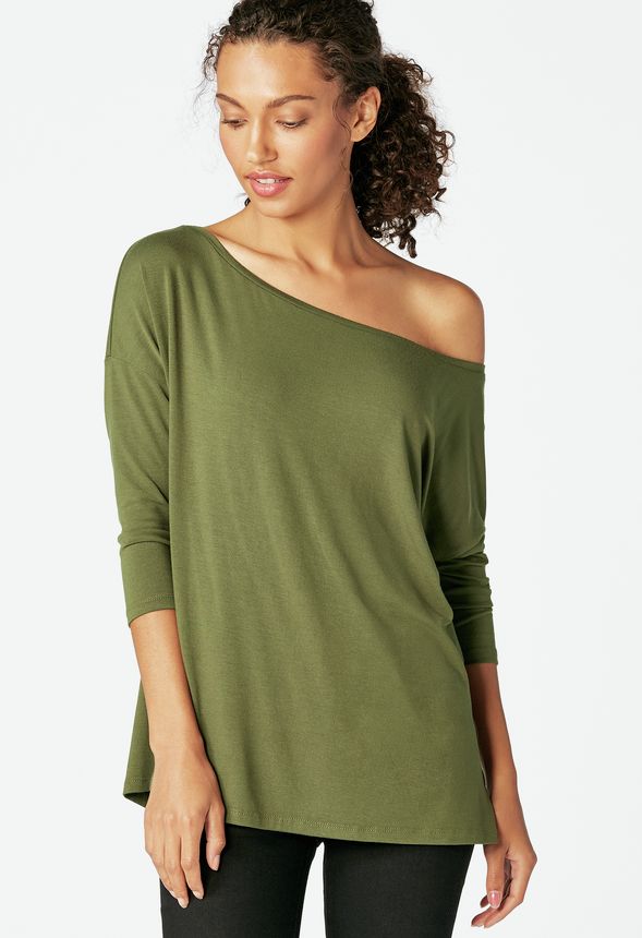 Slouchy Off Shoulder Tee