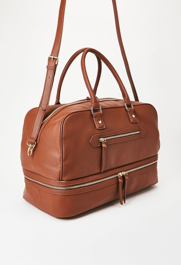 Multi Compartment Weekender Bag in Whiskey - Get great deals at JustFab