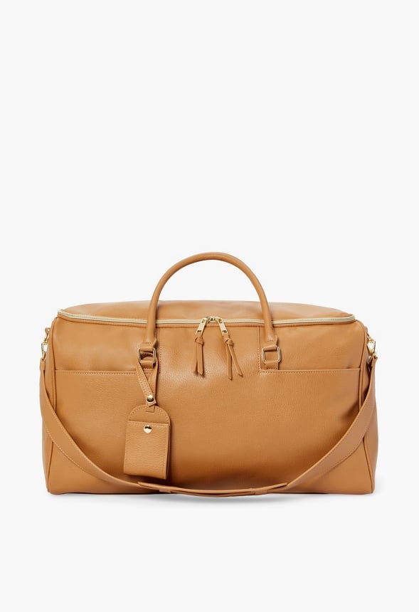 Multi Compartment Weekender Bag in Whiskey - Get great deals at JustFab