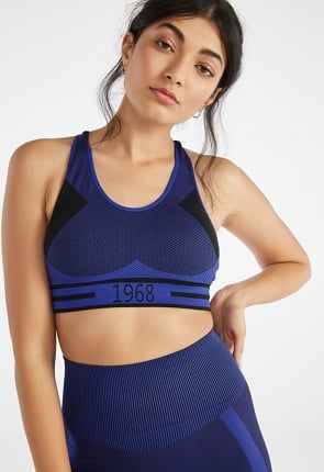 Twist Front Sports Bra in Classic Blue - Get great deals at JustFab