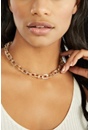 Lana Statement-Halskette mit strukturierten ovalen Gliedern