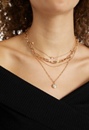 Annie Layer Chain Necklace With Glass Pendant