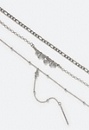 3-Rows Elia Necklace With Glass Stones And Disc Drops