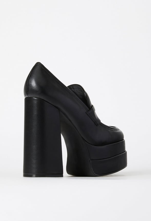 Margaux Platform Loafer Pump in Black - Get great deals at