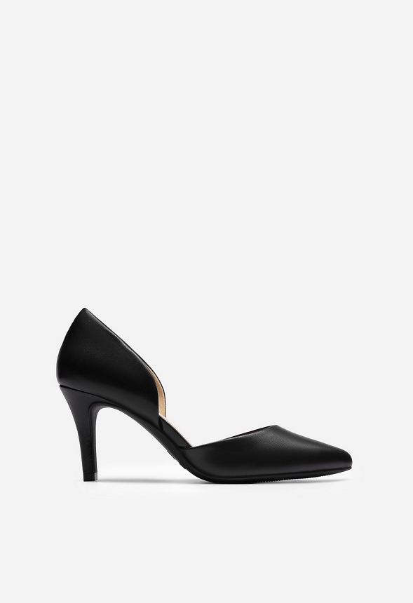 Pointed Toe Slip-On Pumps in Black PU - Get great deals at Pointed Toe Slip-On Pumps in Black PU - Get great deals at