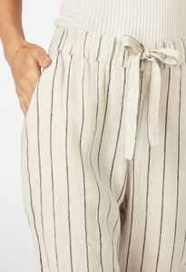 Striped Linen Pants in Beige - Get great deals at JustFab