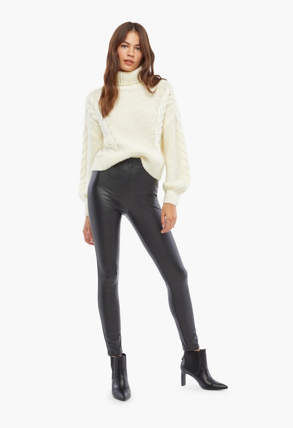 Faux Leather Pant Clothing in Black - Get great deals at JustFab