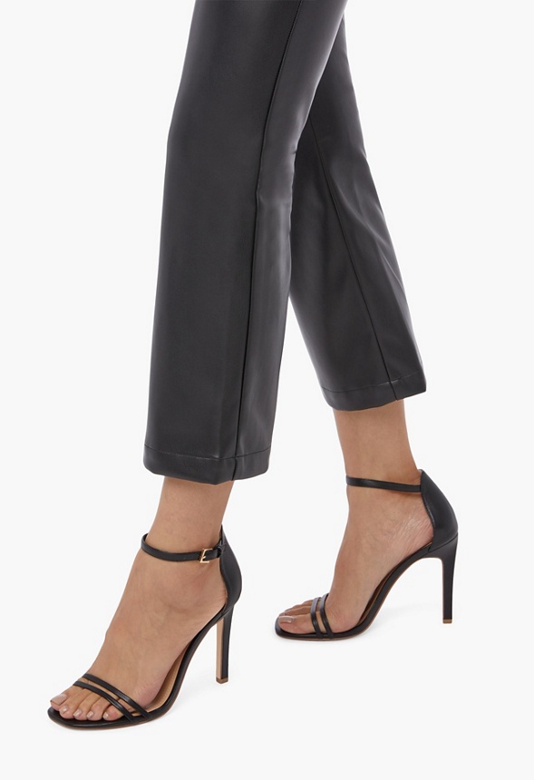 Faux Leather Cropped Trousers Clothing in Black - Get great deals at JustFab