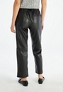 Faux Leather Straight Crop Pants