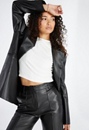 Wide Leg Faux Leather Trousers