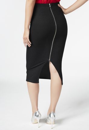 Black pencil shop skirt zipper back