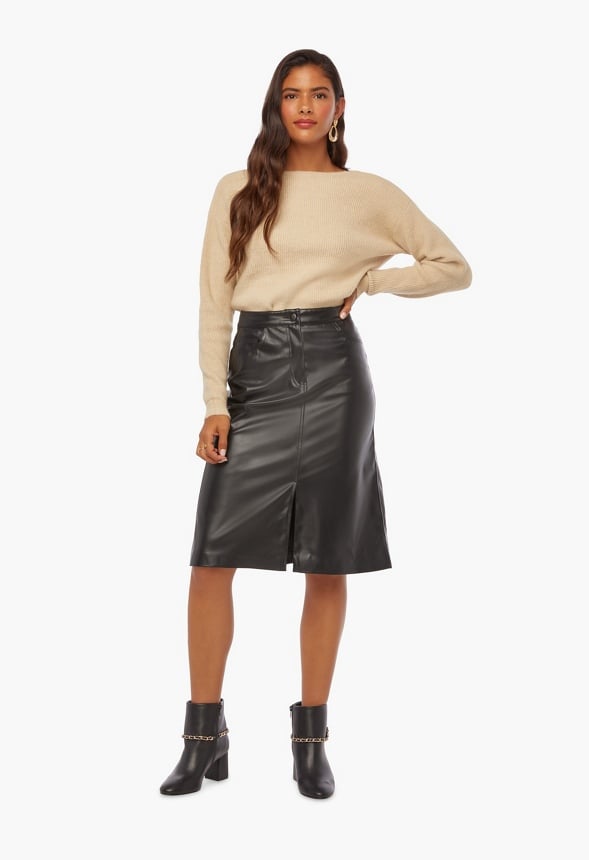 A line leather deals skirt midi