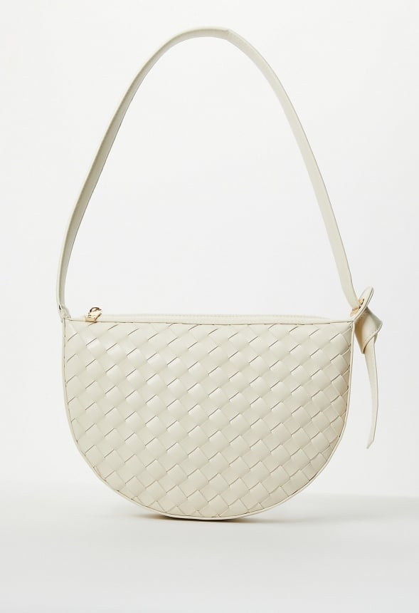 Half Moon Woven Bag in Birch White - Get great deals at JustFab
