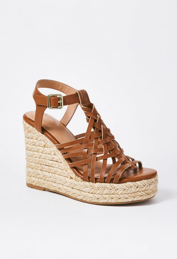 Kiera Espadrille Wedge Sandal in Camel Get great deals at JustFab