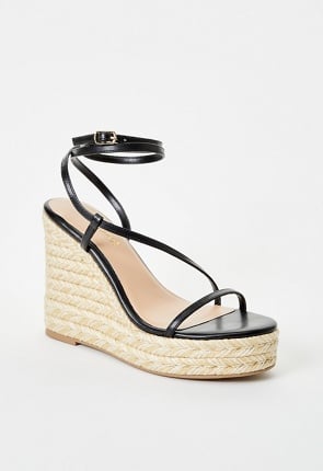 Aisha Platform Espadrille Wedge Sandal in Black - Get great deals at ...