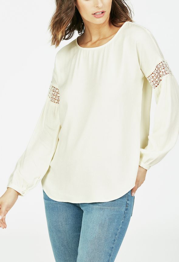 Crochet Boho Blouse Clothing in White - Get great deals at JustFab