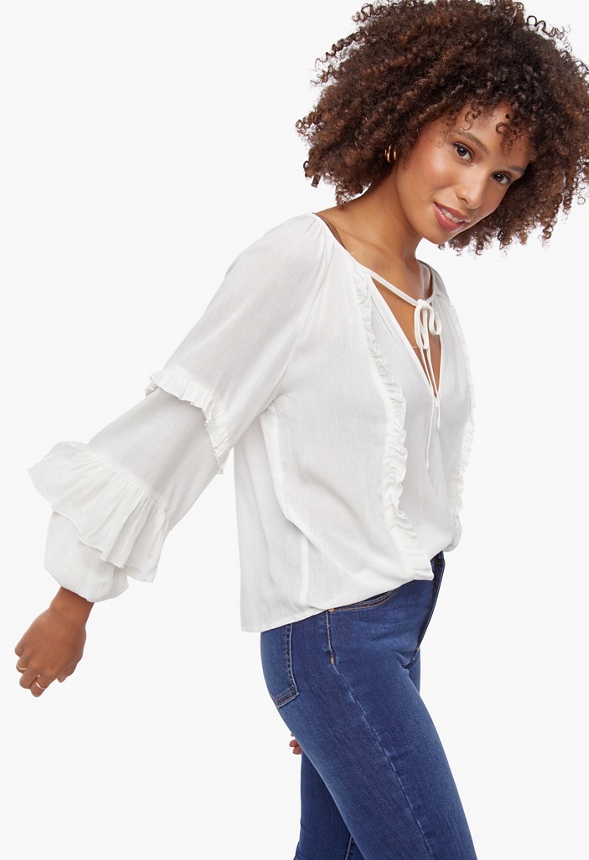 Crochet Boho Blouse Clothing in White - Get great deals at JustFab
