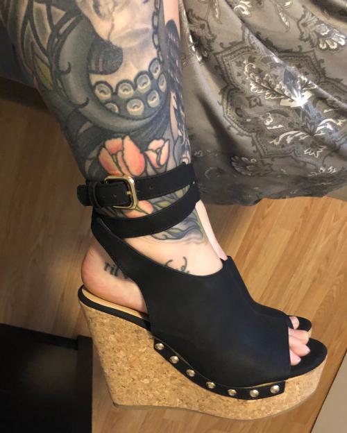 Sarahh studded sale platform wedge